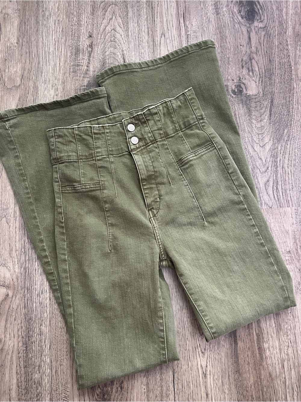 We The Free High-Rise Olive Green Jeans